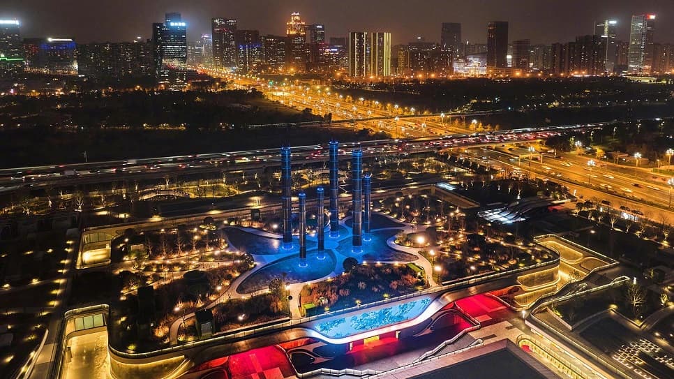 Màn trình diễn ánh sáng tại công viên Thành Đô SKP