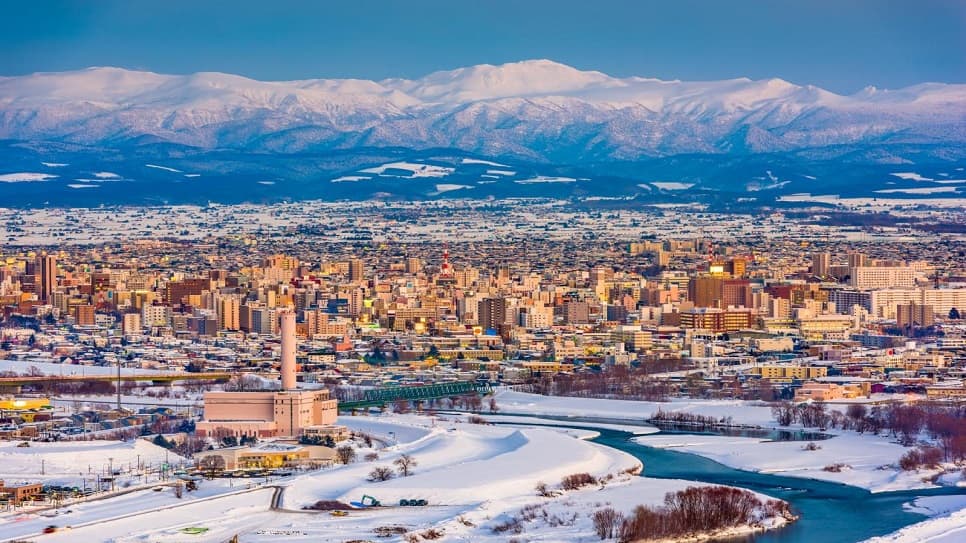 Thành phố Asahikawa tuyệt đẹp vào mùa đông
