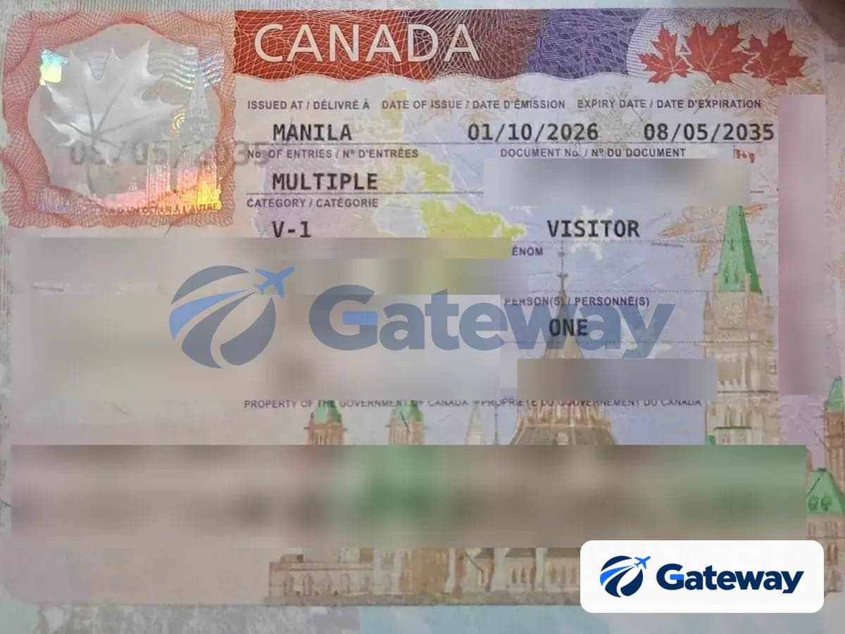 Visa du lịch Canada nhiều lần hiệu lực đến 2035 của khách Gateway, thông tin cá nhân đã được che